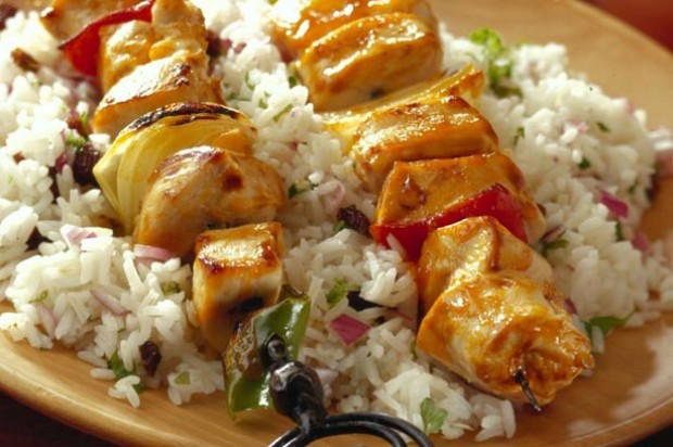 Chicken-Kebabs-with-Pilaf-Rice